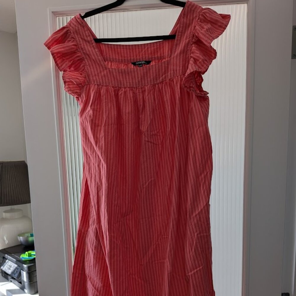 Pink striped George dress size M